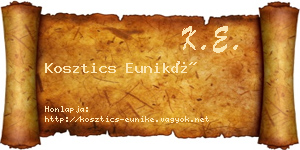 Kosztics Euniké névjegykártya